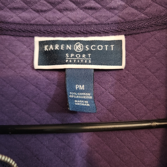 Karen Scott Women's Deep Purple Quilted Vest - Picture 3 of 3